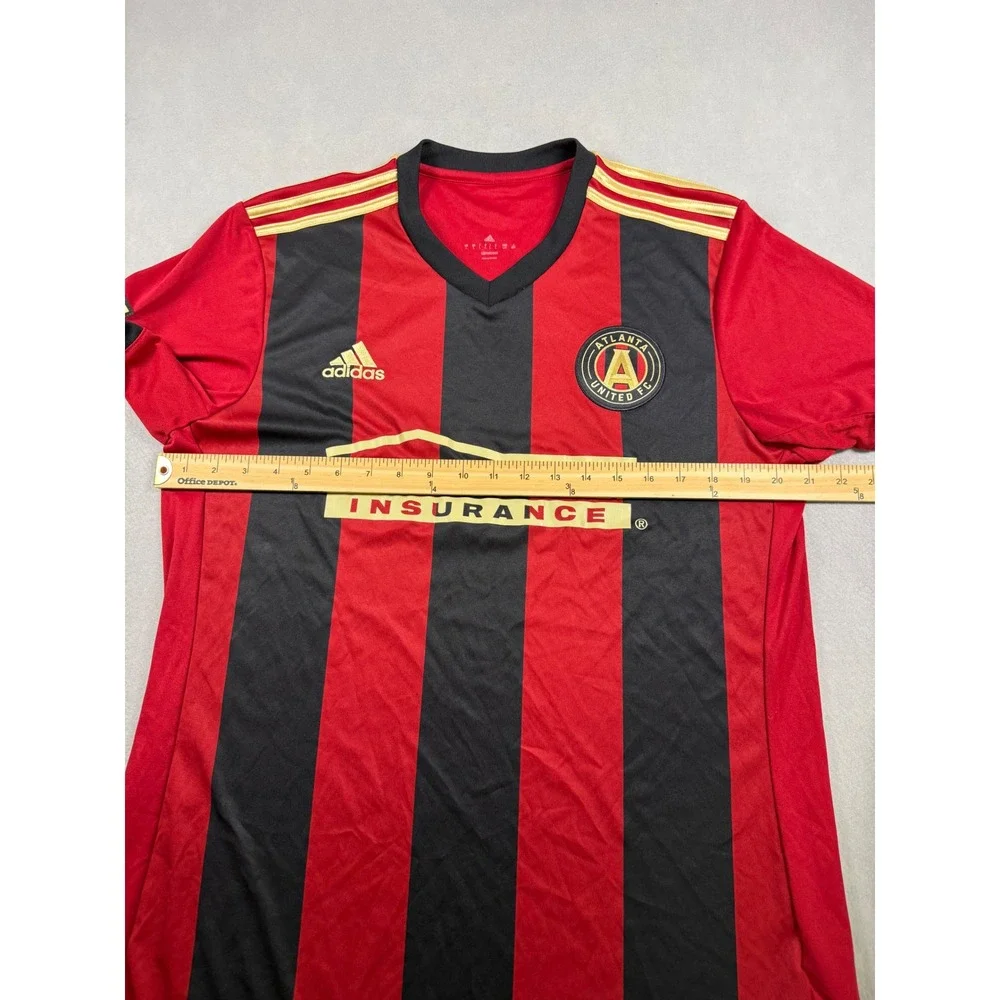 Adidas Atlanta United FC Soccer Jersey Mens L Red Black 2017 Inaugural Season
